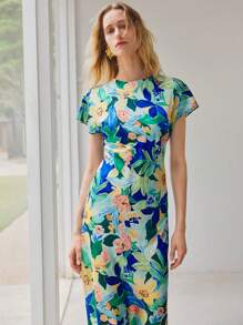 Maija Women Mid-Length Short Sleeve Dress, Fashionable For Summer ,Vacation Outfits