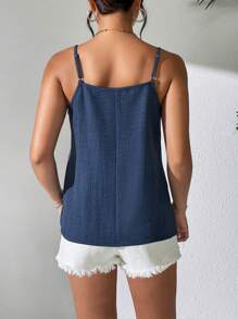 SHEIN LUNE Casual Versatile Simple Solid Camisole For Summer - Dusty Blue - View 2