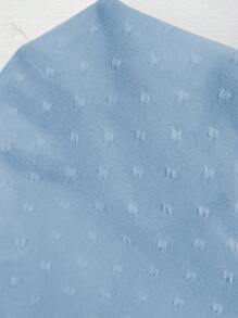 LanaWest 女士深 V 领镂空泡泡袖衬衫 - 淺藍色 - 查看 7