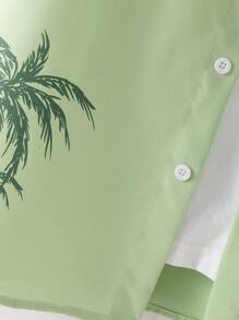 Manfinity RSRT 2 buc/set bărbați, cămașă cu mânecă scurtă și pantaloni scurți, ținute de vacanță de vară, ținute de vacanță pe insulă, ținute de vacanță pentru bărbați, ținute de vacanță, ținută de vacanță