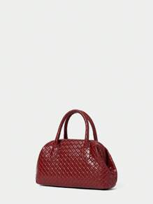 SHECARRY Borsa a tracolla donna, tinta unita bordeaux, semplice, borsa casual da tutti i giorni, ideale anche come regalo di San Valentino