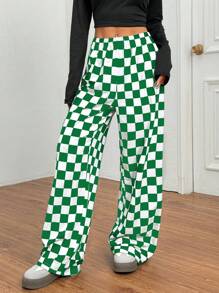 Chiquease Women Plaid Sweatpants, Fashionable For Summer - Green - View 6