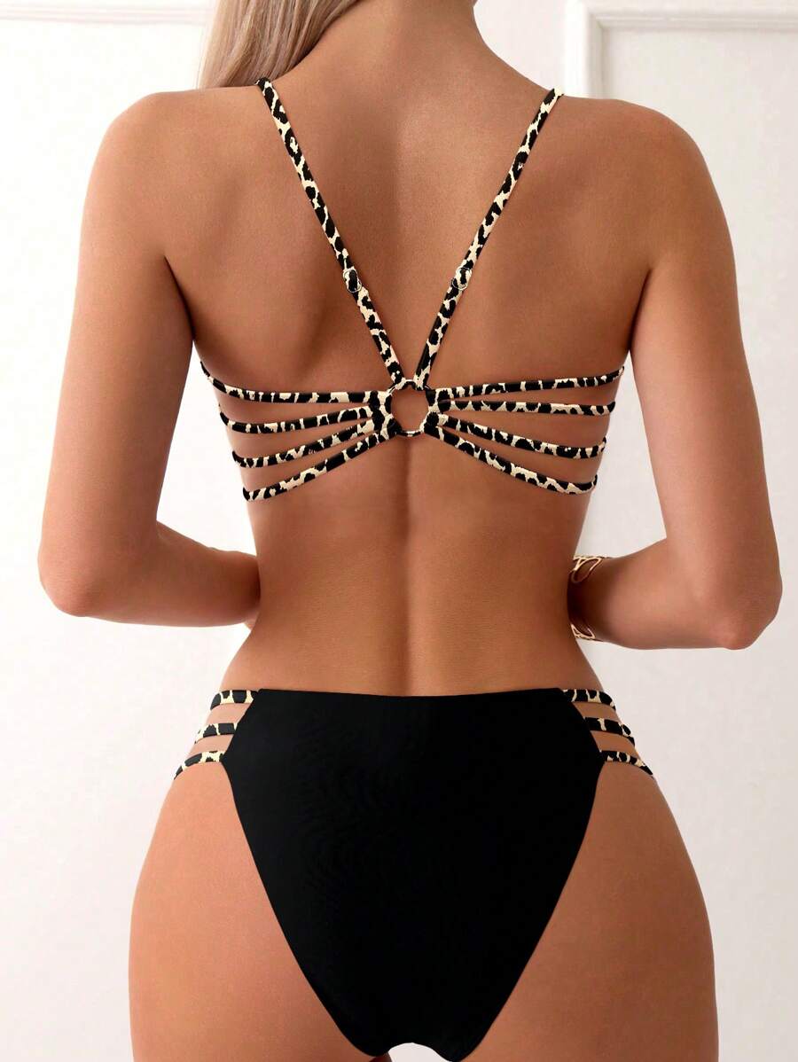 Swim SXY Women 2-Piece Swimsuit Set With Leopard Print, Spring Break 2025 For Summer Beach Vacation - Multicolor - View 1