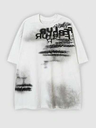 Street Life T-shirt à manches courtes pour hommes avec impression de slogan graphique, style rétro Y2K, convient pour un usage quotidien, printemps/été