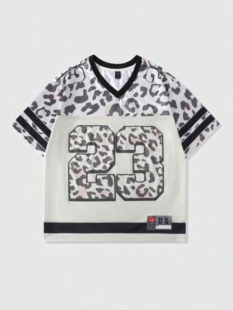 Prep t-shirt à manches courtes avec patchwork en maille pour hommes, maillot de sport