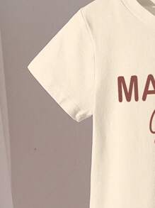 女童夏季休闲字母图案T恤和裤子两件套