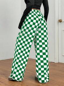 Chiquease Women Plaid Sweatpants, Fashionable For Summer - Green - View 2