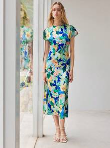 Maija Women Mid-Length Short Sleeve Dress, Fashionable For Summer ,Vacation Outfits