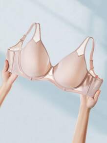 LUVLETTE Plus Dream Curve Air Full Coverage Airy Breathable Sheer Mesh Spacer Cup Bra Pink Minimizer Bra