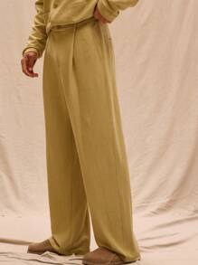 SHEIN X Scheana Musero Tailored Textured Straight Leg Trousers Only Spring Summer Streetstyle Holiday Vacation - Ginger - View 3