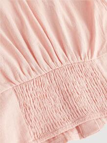 SHEIN MOD 复古刺绣修身短袖女式衬衫花卉图案可爱休闲夏季女式上衣