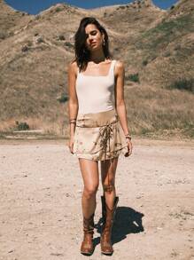 Easelle Renaissance Jahrmarkt eleganter vintage Blume Muster Rock, Rave Outfits Festival Sommer Boho Damenmode