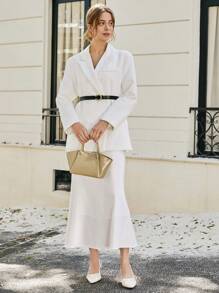 SHECARRY 女士手提包，简约实用，多功能，纯色 - 卡其色 - 查看 6