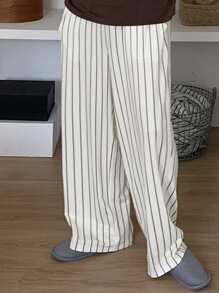 DAZY Men's Striped Loungewear Bottoms, Spring/Summer Pajama - Black and White - View 4