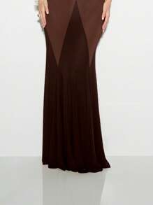 KIZN Vestido de noche de sirena de elegante malla con paneles, con inserciones de malla y bloqueo de color, de longitud hasta el suelo, perfecto para ocasiones especiales