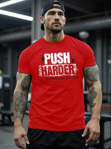 Manfinity Sport Corelite Herren Rundhals Mode Kurzarm T-Shirt, geeignet für Sommer Sport Workout Kleidung Lauf-Shirts & Tanks