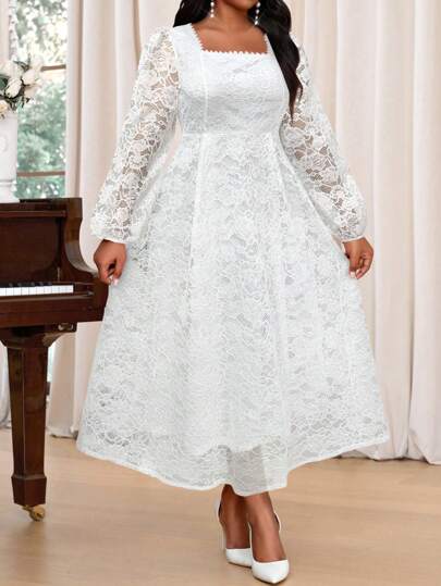 SHEIN Lady Vestido elegante de fiesta de unicolor con mangas acampanadas texturizadas y cola de pez, nuevo outfit de año nuevo y vacaciones - Vestidos elegantes de fiesta de encaje rosa para el día de San Valentín, vestidos de verano elegantes para mujeres de talla grande