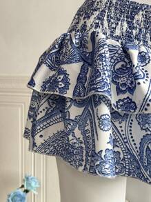 Elamini Women Two Pieces Outfits For Daily Wear - Blue and White - View 7