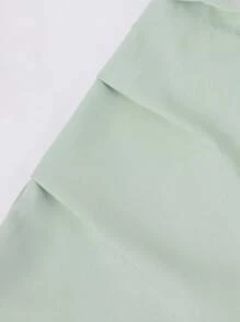 SHEIN 2 件套青少年女孩闪光粉色字母印花短袖 T 恤和工装口袋长裤春夏休闲街头装 - 薄荷綠 - 查看 4