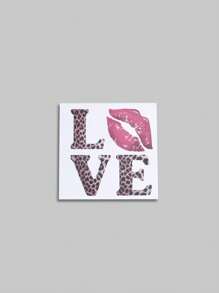 ROMWE Kawaii Square Leopard Print Lips Self-Adhesive Memo Pad Sticky Notes - Style No. 1059884, 1 Book - Multicolor - View 3
