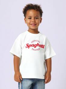 SUMWON Offizielles Spaghetti-Verkoster Kinder T-Shirt, lustiger Foodie Pasta Italienische Küche Chef Koch Kinder Humor Bequeme Lässig Sommermode Unisex - Weiss - Übersicht 1