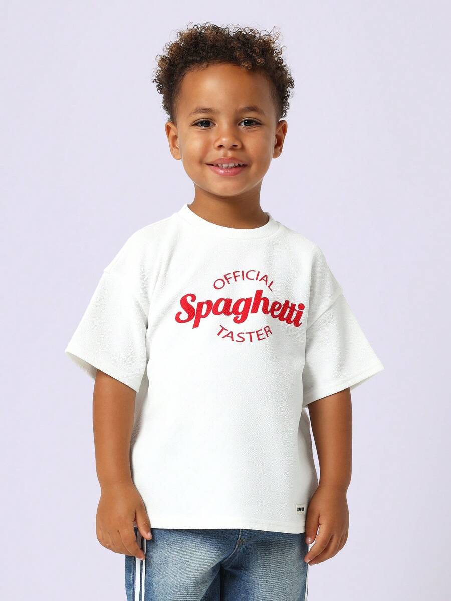 SUMWON Offizielles Spaghetti-Verkoster Kinder T-Shirt, lustiger Foodie Pasta Italienische Küche Chef Koch Kinder Humor Bequeme Lässig Sommermode Unisex - Weiss - Übersicht 1