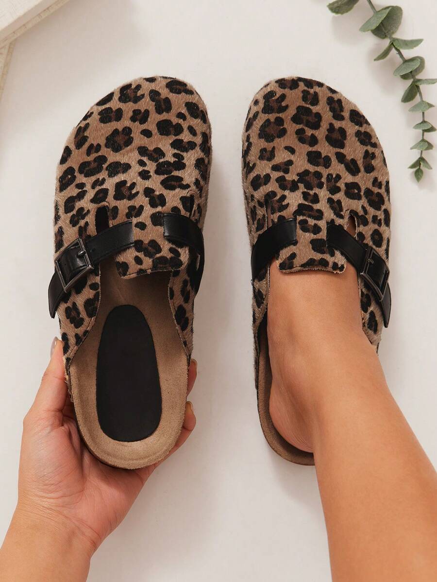 SHUZIA Women Leopard Print Slip On Comfort Mules - Multicolor - View 1