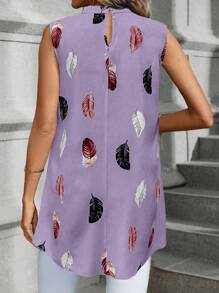 EMERY ROSE 适合夏季的女士无袖时尚衬衫 - 紫色 - 查看 2