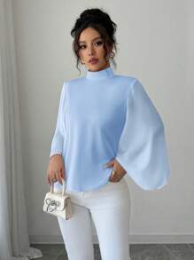 Selianne Women's Elegant French Satin & Satin Splicing Blouse Fall Cloth For Women