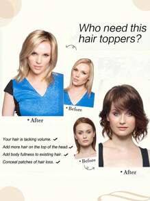 Postizos para el cabello de mujeres, cabello humano real de 6 pulgadas, 150% de densidad, base de seda, piezas de cabello con clip para uso diario en cabello fino - S6 - Ver 4