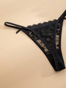 12-Piece Set Multicolored Romantic & Sexy Lace G-String Underwear For Women - Black - View 8