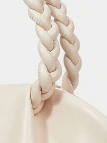 SHECARRY 女士时尚百搭简约纯色手提包 - 米色 - 查看 4