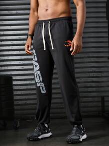 Gym Rark Men's Drawstring Sports Pants, Fashionable Suitable For Workout Clothes Running Pants Sweat Pants - Black - View 4