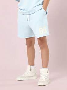 SUMWON Santa Cruz Youth Athletic Coordinates Summer Streetwear Printed Sweatshirt Short Set Beach Holiday Teen Sports Outfit 2023 Collection Premium Casual Wear - Baby Blue - View 4