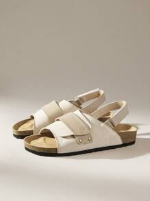 Solecia Sandalias planas negras para mujer, chanclas de moda para playa y uso casual