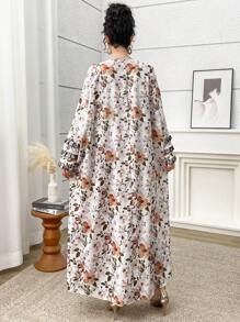 Al Najma 女士土耳其长裙和阿拉伯传统长袍、朴素长袍 - 彩色 - 查看 3