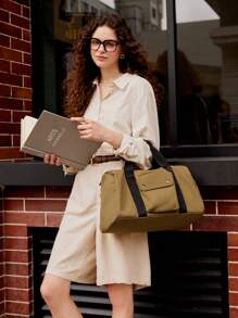 SHECARRY 女士托特包夏季秋季适合晚餐/约会/派对/学校/旅行/通勤/购物包运动时尚健身包旅行包行李包返校学生教师包 - 黃色 - 查看 6