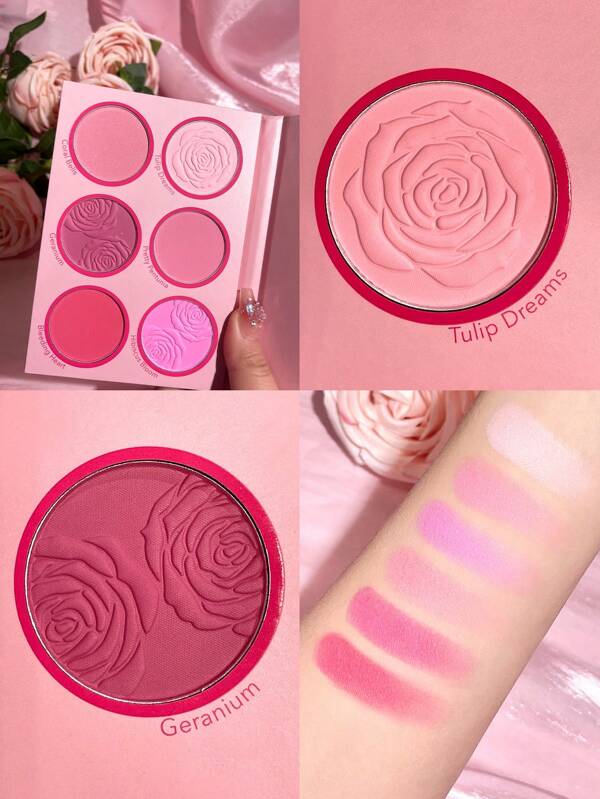 SHEGLAM Paleta De Fard De Obraz Floral Flush-Buchet De Fard De Obraz Paleta De Fard De Obraz Cu Pudra Presata In 6 Culori Pigment Inalt De Lunga Durata Machiaj Natural Usor Pentru Fata Craciun Fard De Obraz Roz De Iarna Absolvire Zi De NașTere Vacanță Vară Toamnă Y2K Elegant Modă Femei Machiaj Cosmetice Petrecere Plajă CăLăTorie Camping ÎN Aer Liber ȘCoală Campus Excursie Festivaluri Decor Cadou Cadou Trandafir Fată Cosplay Cel Mai Bun Culoare Farmec Atmosferă