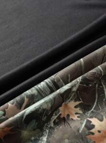 2 Stücke Tween Junge Lässige vielseitige bequeme bedruckte Muster Lose kurzärmliges T-Shirt und bedruckte Shorts Strick Outfit Set - Schwarz - Übersicht 10