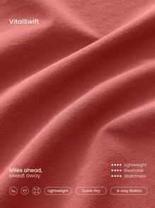 GLOWMODE Crossover Flowy Built-In Shorts 2-In-1 Quick-Dry Shorts Low Impact Breathable Cycling Running Gym Workout Summer - Cosmic Dust Red - View 3