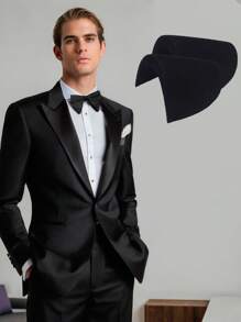 Set de 4 piezas de hombreras con cubierta negra, almohadillas de espuma para coser en sacos, abrigos, blazers, almohadillas para hombros con esponja, soporte para hombros engrosados para hombres y mujeres para dar apariencia de hombros anchos, manualidades para ropa
