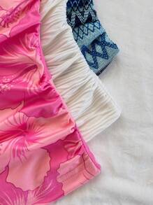 Soleia Casual Summer Beach Wedding Guest Dress, Graduation Brunch Wear, St. Patrick's Day Spring Break Easter Festival Music Festival Elegant Bohemian Tropical Bowknot Up Textured Printed Striped Halter Neck Cami Top