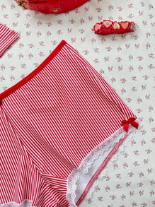 Sweetina Women Two Pieces Outfits Set For Summer, Daily Wear - Red - View 4