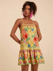 Travachic Damen Mode Sommer Blume Muster Trägerkleid, Sommer, Sommer Outfits für Frauen, Sommer Kleidung, Strand Outfits für Frauen, Sommer Kleider für Frauen