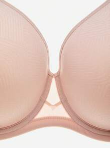 LUVLETTE Plus Dream Curve Air Full Coverage Airy Breathable Sheer Mesh Spacer Cup Bra Pink Minimizer Bra