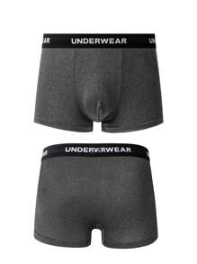 11pcs/Pack Solid Color Letter Waistband Men's Boxer Briefs - Multicolor - View 4