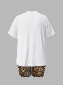 INAWLY 超大落肩圆领短袖T恤+短裤两件套