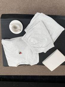 Dazy Plus 大码女式可爱卡通印花插肩袖宽松上衣和裤子睡衣套装、服装、秋装