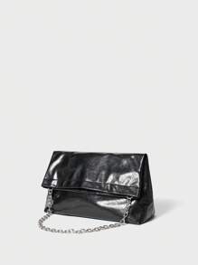SHECARRY 时尚多用途链条单肩包，黑色包包 - 黑色 - 查看 2