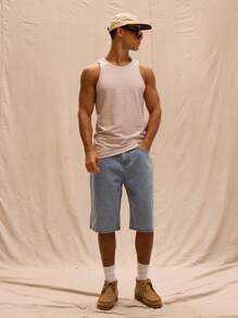 Musero Men Checkered Sleeveless Tank Top Spring Summer - Brown - View 4